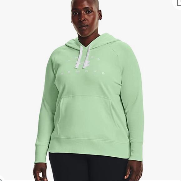 Under Armour Sweatshirt NWT UA Plus Size Green Pullover Hoodie Womens Size 1X - Picture 1 of 5